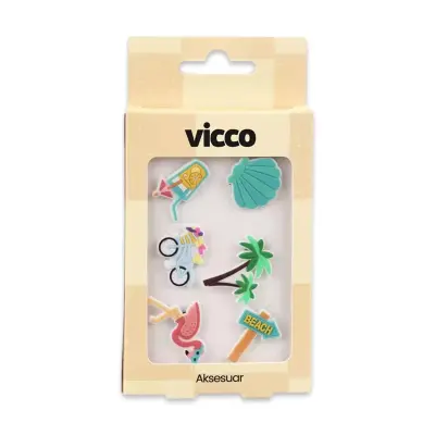 Vicco Jibbitz 996.A26Y001 Charms 6 Pack Çok Renkli Unisex Trend 