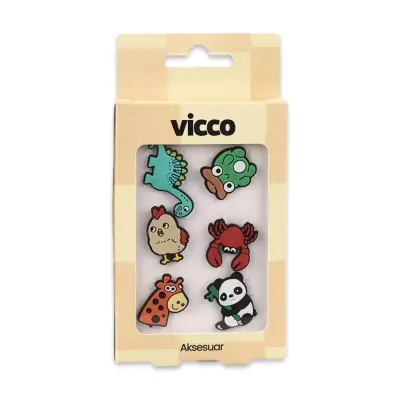 Vicco Jibbitz 996.A26Y001 Charms 6 Pack Çok Renkli Unisex Trend 